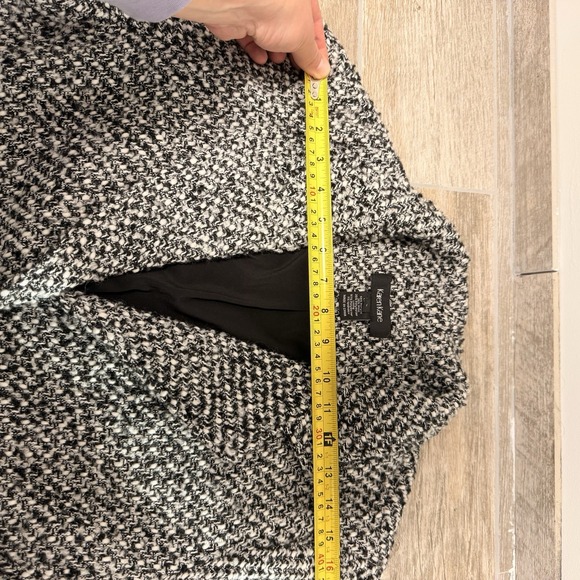 Women's Karen Kane Black And White 30% Wool Tweed Blazer Size Large With Pockets - Picture 4 of 12